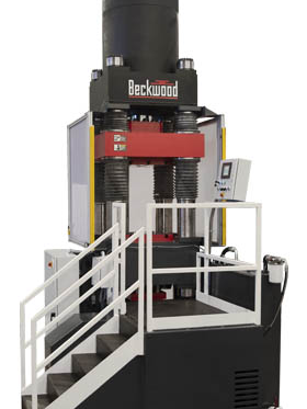 1200 Ton 4-Post Powder Compacting Hydraulic Press with ram safety catcher, and part ejection system